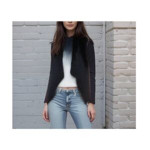 Yves Salomon Grey Black Ombre Rabbit Fur Vest Sz. 36 (US 4)